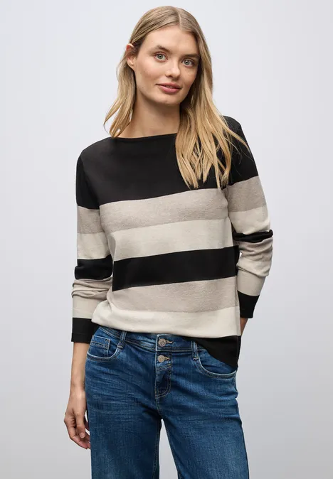 Gestreifter Pullover Black