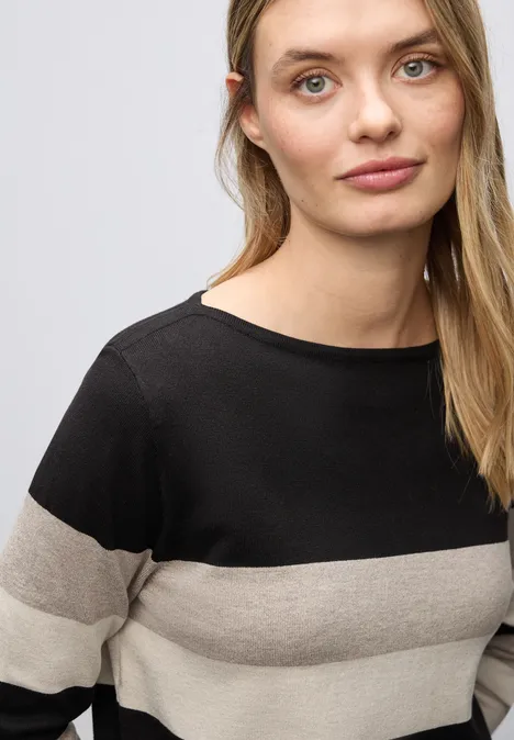 Gestreifter Pullover Black