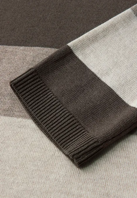 Gestreifter Pullover nomad brown mel.
