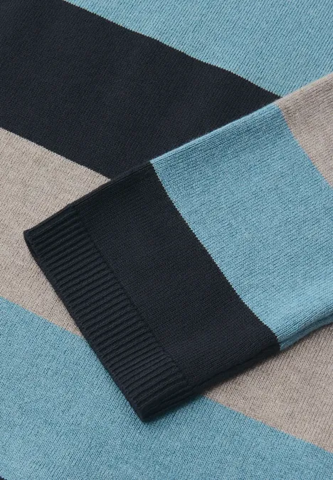 Gestreifter Pullover deepwater blue