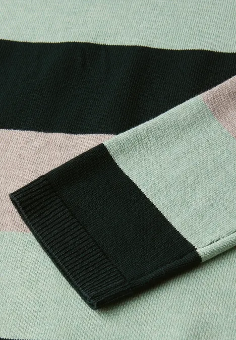 Gestreifter Pullover juniper green
