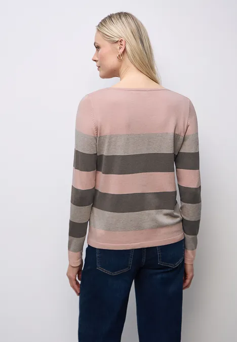Gestreifter Pullover faded rose mel.
