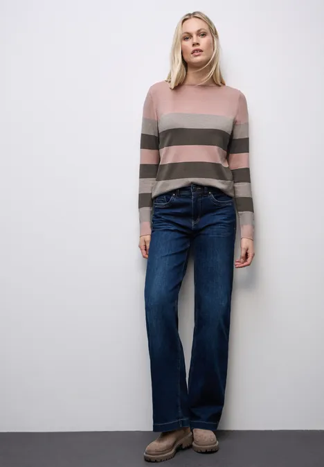 Gestreifter Pullover faded rose mel.
