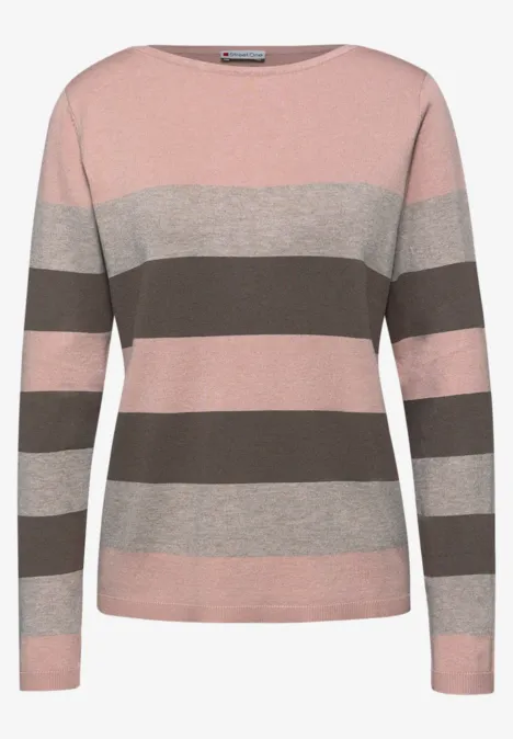 Gestreifter Pullover faded rose mel.