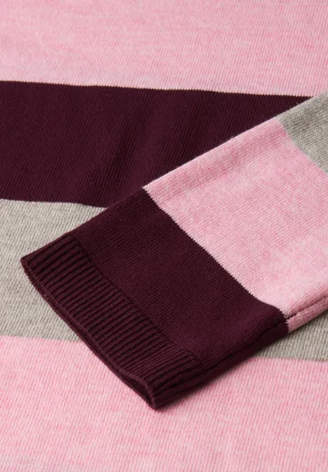 Gestreifter Pullover wildberry red