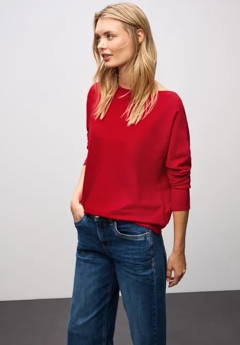 Basic Dolman Pullover racing red