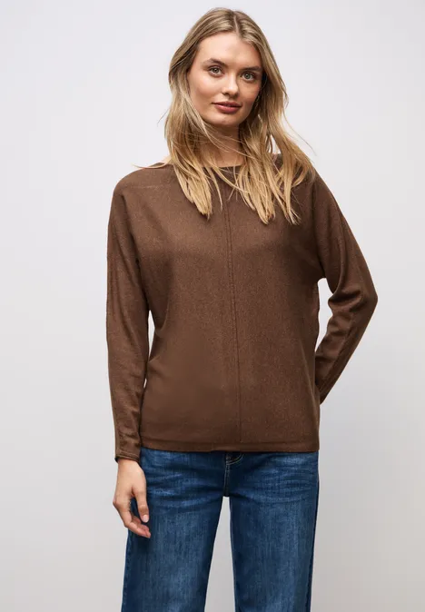 Basis Dolman-trui hazelnut brown mel.