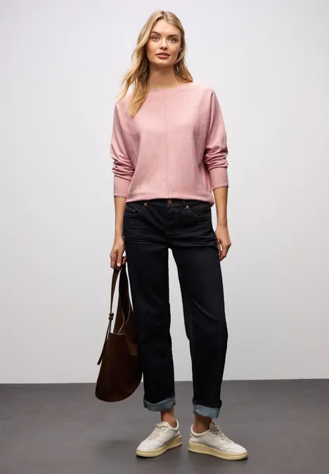 Basis Dolman-trui powder pink mel.