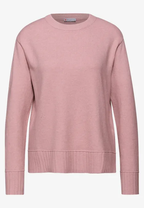 Rundhals Pullover powder pink mel.