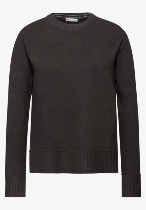 Rundhals Pullover darkest brown