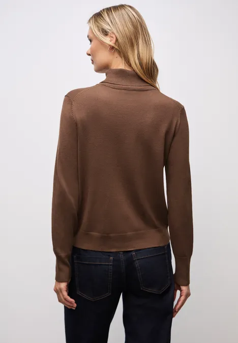 Trui met col hazelnut brown