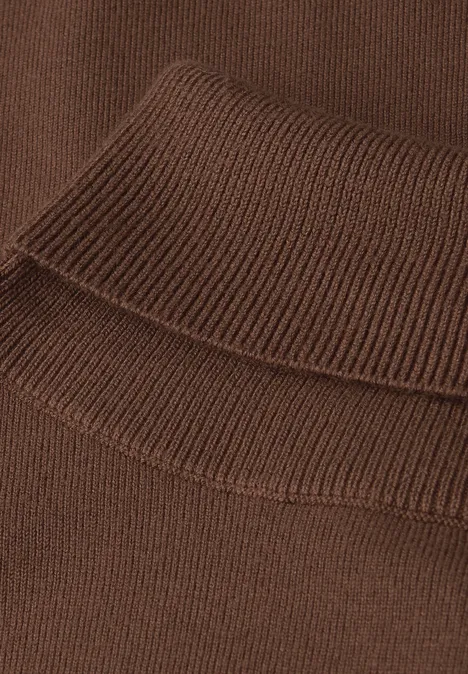 Trui met col hazelnut brown