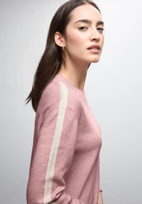 Pullover mit Gallonstreifen powder pink mel.