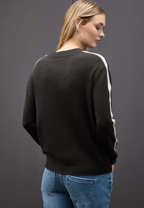 Pullover mit Gallonstreifen darkest brown