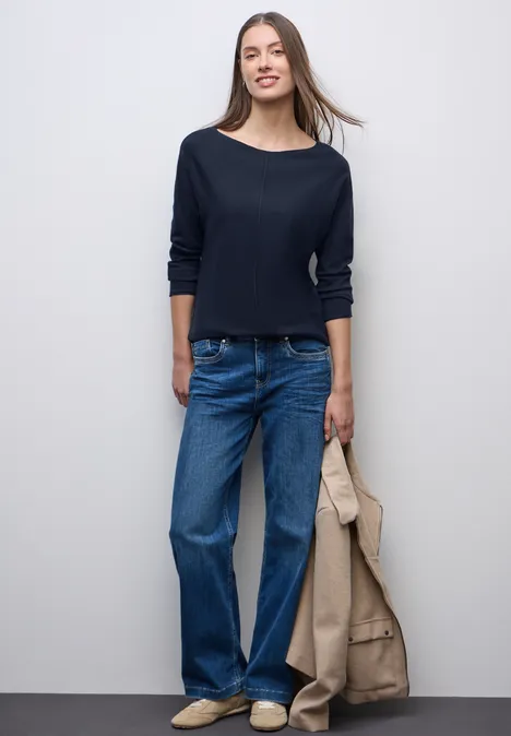 Basic Dolman Pullover deep blue
