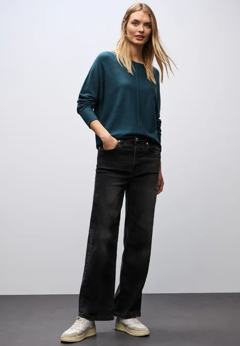 Basic Dolman Pullover tide blue