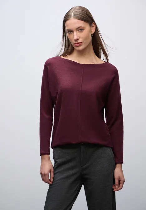 Basic Dolman Pullover wildberry red