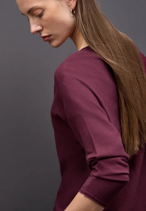 Basic Dolman Pullover wildberry red