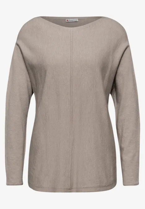 Basis Dolman-trui sandstone mocha mel.