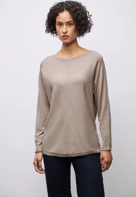 Basis Dolman-trui sandstone mocha mel.