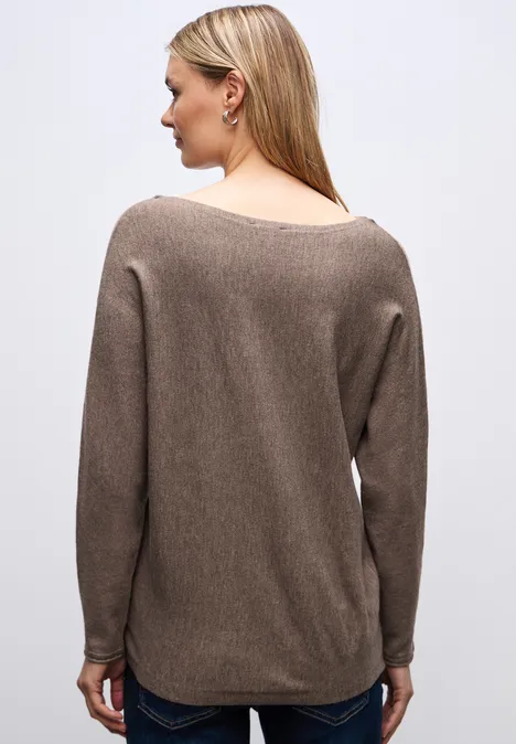 Basic Dolman Pullover silk brown mel.
