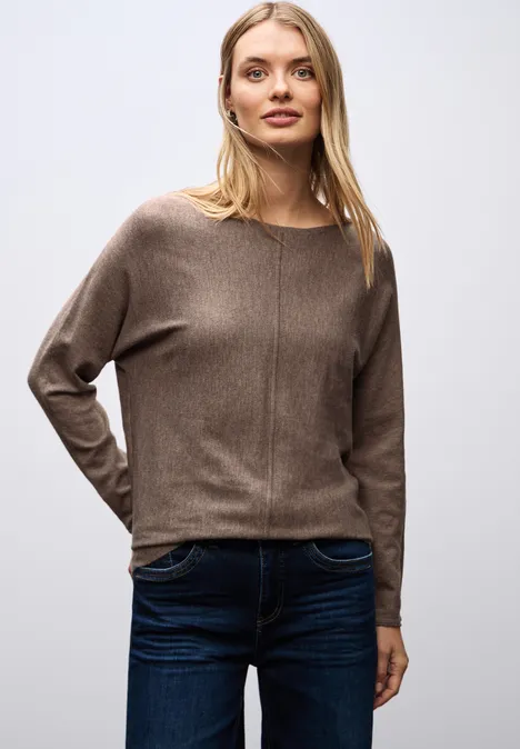Basic Dolman Pullover silk brown mel.