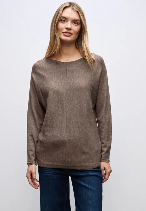 Basic Dolman Pullover silk brown mel.