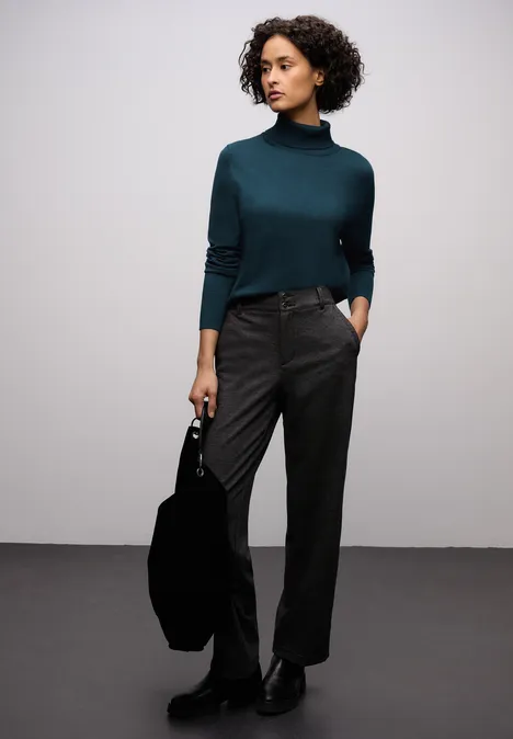 Basic Rollkragen Pullover tide blue