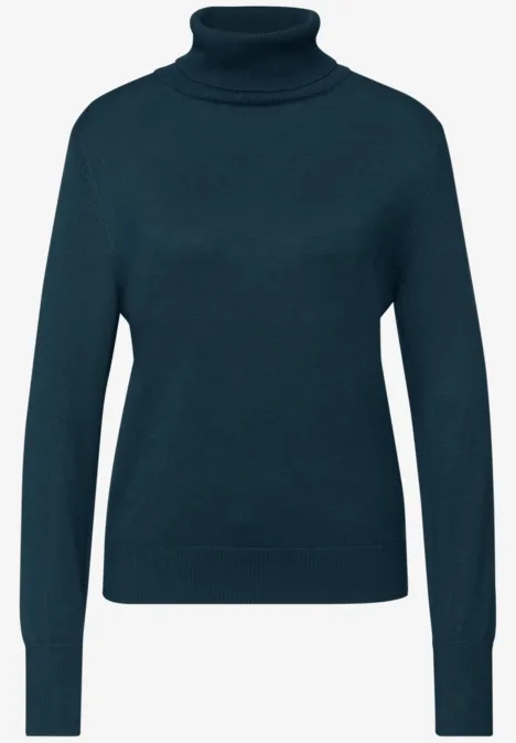 Basic Rollkragen Pullover tide blue