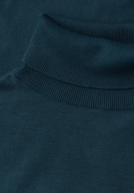 Basic Rollkragen Pullover tide blue