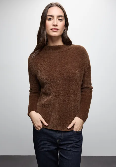 Federgarn Pullover hazelnut brown