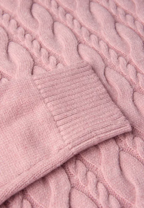 Pullover mit Zopfmuster powder pink mel.