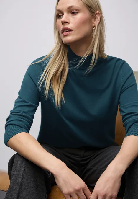 Turtleneck Pullover tide blue