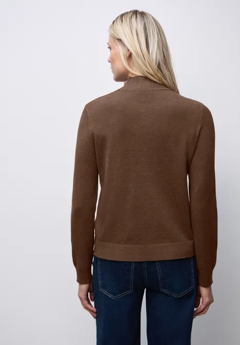 Turtleneck Pullover hazelnut brown mel.