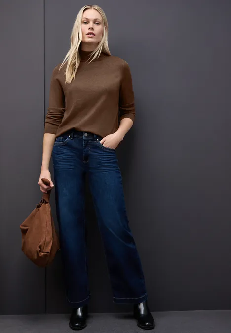 Turtleneck Pullover hazelnut brown mel.