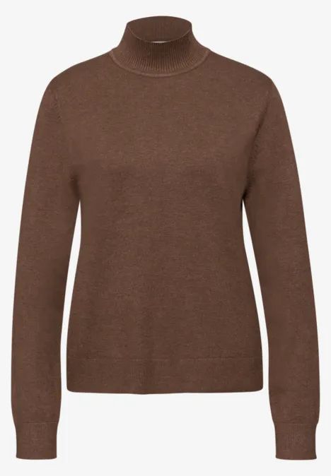Turtleneck Pullover hazelnut brown mel.