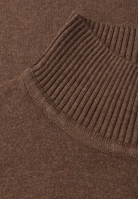 Turtleneck Pullover hazelnut brown mel.