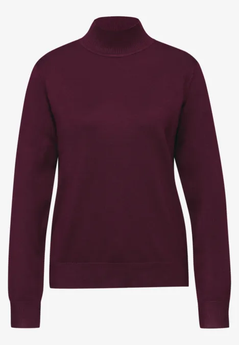 Turtleneck Pullover wildberry red