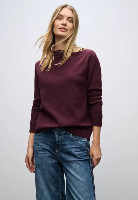 Basic Pullover wildberry red
