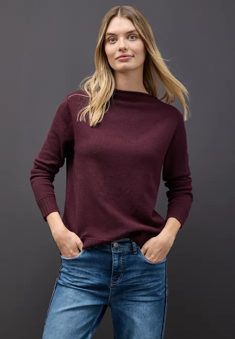 Basic Pullover wildberry red