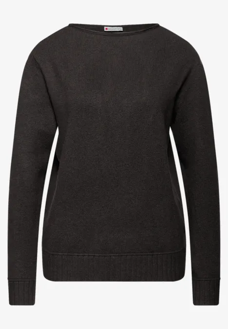 Basic Pullover darkest brown