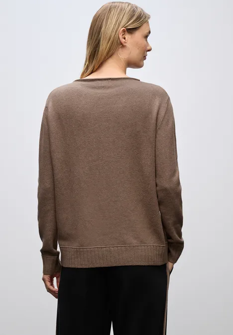 Basic Pullover silk brown mel.