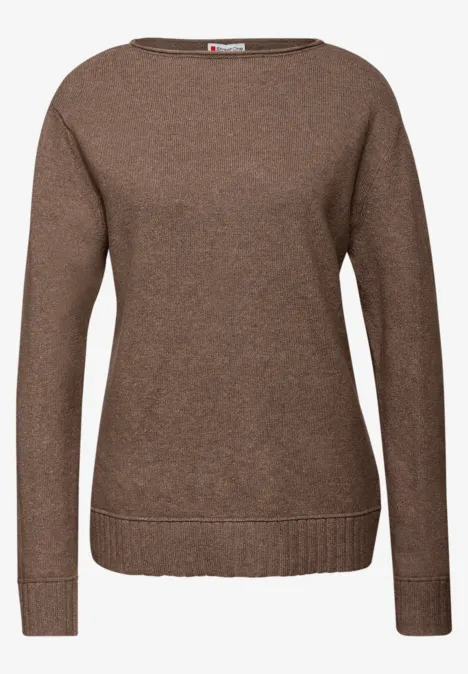 Basic Pullover silk brown mel.