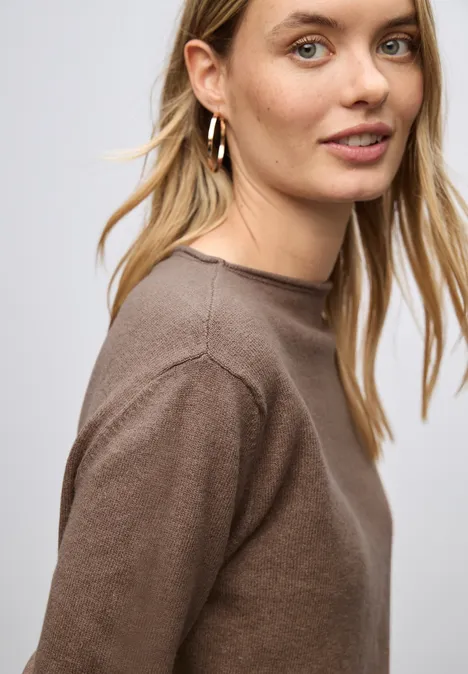 Basic Pullover silk brown mel.
