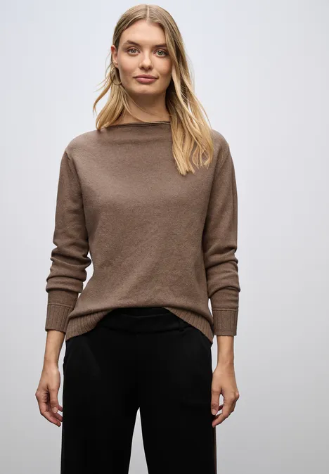 Basic Pullover silk brown mel.