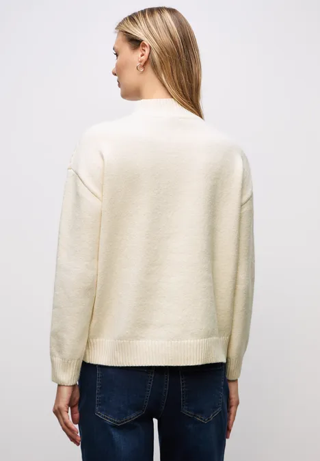 Pullover mit Zopfmuster soft beige