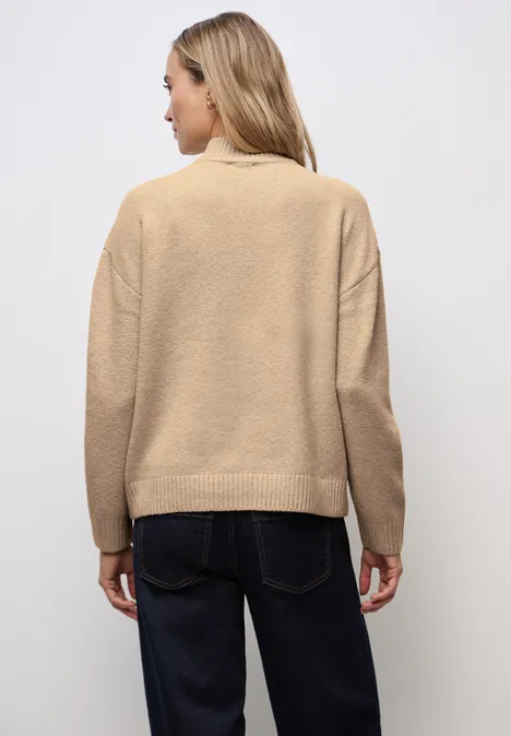 Pullover mit Zopfmuster sanded beige
