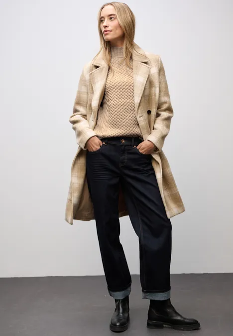 Pullover mit Zopfmuster sanded beige