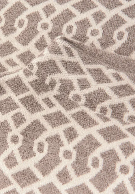 Cosy jacquard trui silk brown mel.