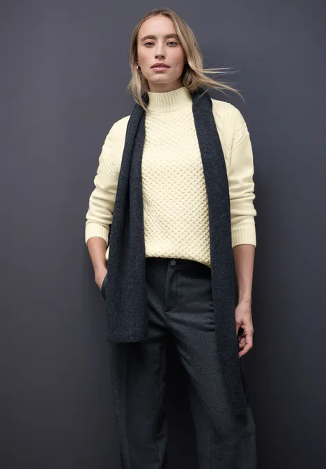 Pullover mit Strickmuster soft beige Pullover mit Strickmuster soft beige